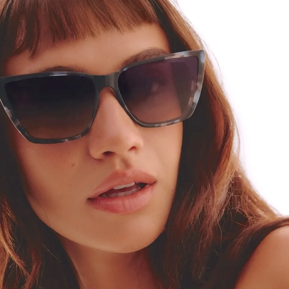 QUAY Call The Shots Remixed Sunglasses Storm Tort Gold Frame Smoke Taupe Lens